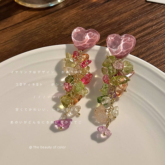 Girls summer colored shatterstone glass earrings